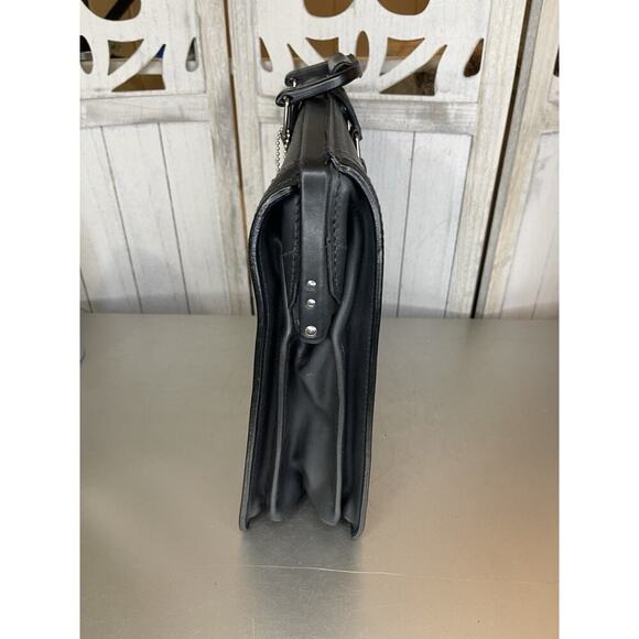 Schlesinger Black Smooth Leather Lawyer Briefcase Buckle & Combination Lock - Picture 2 of 10